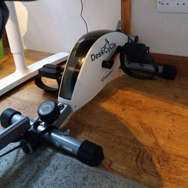 A picture of my Desk-Cycle under my desk.
