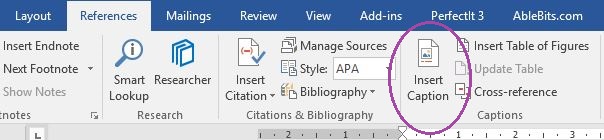 How to create table headings and figure captions in Microsoft Word ...